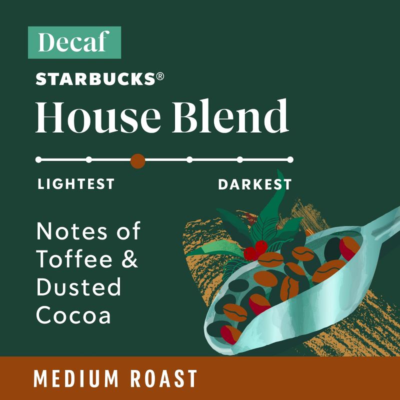Starbucks Medium Roast Decaf Ground Coffee &#8212; House Blend &#8212; 100% Arabica &#8212; 1 bag (12 oz.), 3 of 9