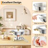 2 Pack 5QT Round Chafing Dishes Buffet Set with Lids - Includes Lid Holder, Serving Spoon & Tweezers - 4 of 4