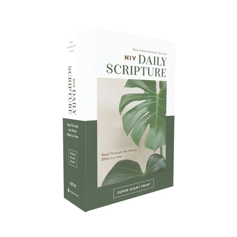 Niv, Daily Scripture, Super Giant Print, Paperback, White/Green, Comfort Print - by  Zondervan, 1 of 2