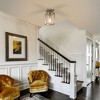DORESshop 6 in. Nickel 1-Light Cage Semi Flush Mount Ceiling Light with Glass Shade for Living Room Bedroom - 3 of 4