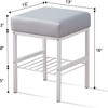 SEVOBAL Ottomans and Benches Upholstered Soft Padded Seat with Metal Legs Modern Makeup Stool for Bedroom Living Room, Silver, 42.00"*34.00"*17.00" - 3 of 4