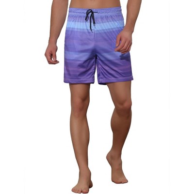 Lars Amadeus Men's Drawstring Waist Colorful Pattern Hawaiian Swim Board Shorts Purple 32 — фото 5