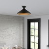Livex Lighting Geneva 1 - Light Semi-Flush Mount in  Black - 4 of 4