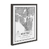 Kate and Laurel Sylvie Seattle Modern Map Framed Canvas by Jake Goossen, 18x24, Dark Gray - 2 of 4