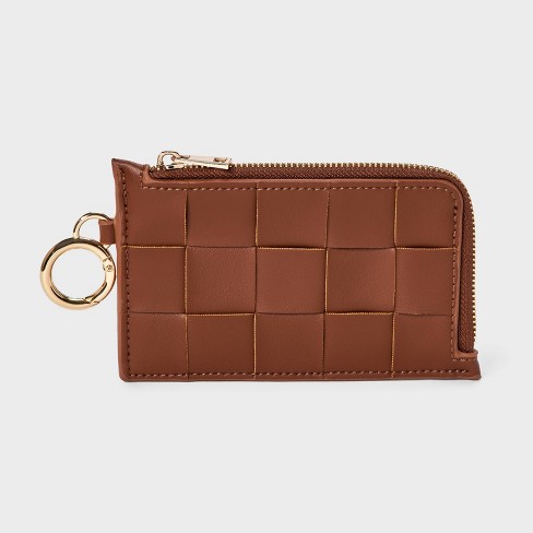 L-Zip Card Case - A New Day™ Brown/Woven