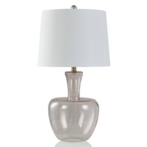 Glass with Gourd Shaped Base Table Lamp Blush - StyleCraft: Modern Linen Shade, 3-Way Switch, UL Listed - 1 of 4