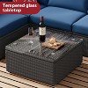 ELJGET 7PCS Patio Rattan Furniture Set Sectional Sofa Cushioned Garden Peacock Blue - 4 of 4