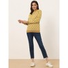Allegra K Women's Fall Winter Long Sleeve Polka Dots Knitted Pullover Tops - 3 of 4