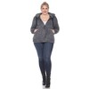 Plus Size Hooded High Pile Fleece Jacket - White Mark - 4 of 4