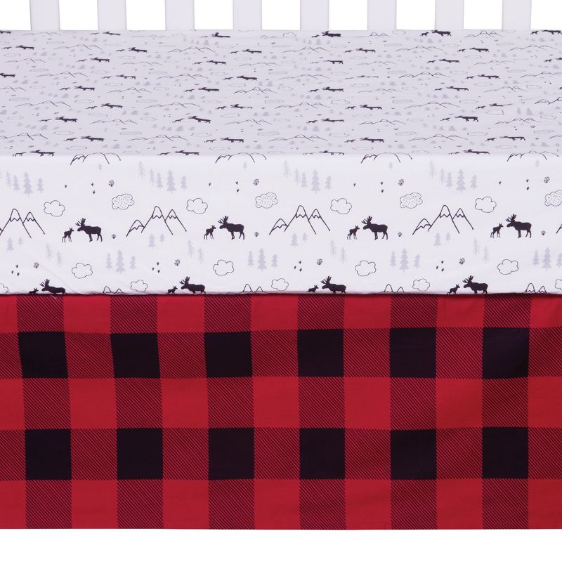 Trend Lab Lumberjack Moose Baby Nursery Crib Bedding Set - 3pc, 5 of 8