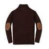 Hope & Henry Boys' Organic Half Zip Pullover Sweater with Elbow Patches, Chocolate, Large - 3 of 3
