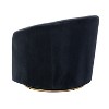 Amarante Comfy Velvet Swivel Chair for Bedroom with Metal Base | Karat Home-TEAL - 4 of 4