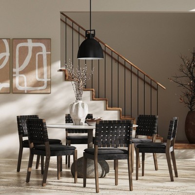 Nathan James Set of 6 Cohen Faux Leather Dining Chair - Thumbnail 4