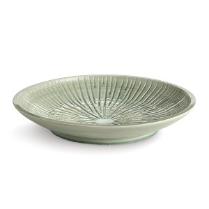 Plum & Post 20.5" Graffio Grande Decorative Ceramic Handmade Artisan Ribbed Pattern Round Bowl - 1 of 2