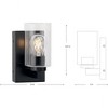 Progress Lighting Goodwin 1-Light Vanity Light, Steel, Matte Black, Clear Glass, Damp Rated - 4 of 4