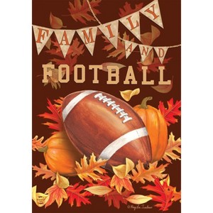 Family & Football Fall House Flag Autumn Leaves Sports 28" x 40" Briarwood Lane - 1 of 4