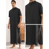 Lars Amadeus Men's Short Sleeves Loose Fit Comfy Henley Collar Nightshirts - 3 of 4