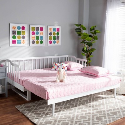 White Twin to King Expandable Wood Spindle Daybed