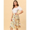Allegra K Women's Boho Floral High Waist Split A Line Midi Skirt - 3 of 4