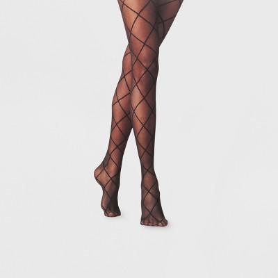 Women's Diamond Shift Sheer Tights - A New Day™ Black S/m : Target