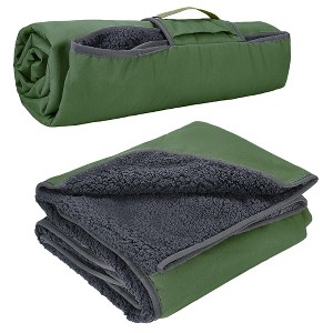 Tirrinia Waterproof Outdoor Blanket with Fleece Lining, Windproof Triple Layers Warm Comfy Foldable for Camping Stadium, 51''X 59'' & 59''X 80'' - 1 of 4