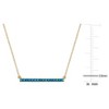 EVERLY JEWELRY | Yellow Plated Sterling Silver 1/2ct TGW Composite Blue Turquoise Bar Necklace, 18 inc + 2 inc - 2 of 4