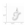 Black Bow Jewelry 14k White Gold, Sophia Collection, Small Script Initial T Pendant - 3 of 4