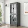 72"x31"x16" Wood Accent Sideboard Cabinet in Black, Storage Organizer with Adjustable Shelves and Glass Doors for Kitchen Bedroom Living/Dinning Room - 3 of 4