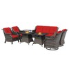 UPTION 7-Person Wicker Outdoor Patio Furniture Set Rattan Chair Wicker Set with Red Cushion - 2 of 4