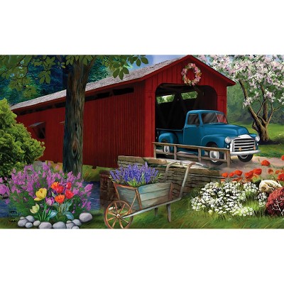 Briarwood Lane Doormat 30x18 Indoor Outdoor Bridge in Bloom Spring For Spring Doormat