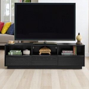 63" Mid-Century Modern TV Stand for TVs up to 75",Farmhouse Entertainment Center Cabinet with Solid Wood Drawers,Media Console - 1 of 4