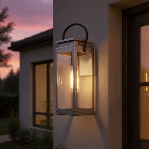 Urban Ambiance Luxury Modern Farmhouse Outdoor Wall Light,  19-3/8"H x 7-7/8"W,  Stainless Steel Finish, UHP1131 - 1 of 4