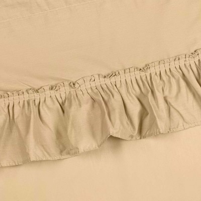 Almond Textured Fabric Ruffled Rod Pocket Valance 54"x13"