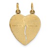 Black Bow Jewelry 14k Yellow Gold From My Heart to Yours Set of 2 Charm Pendants, 18mm - 3 of 4