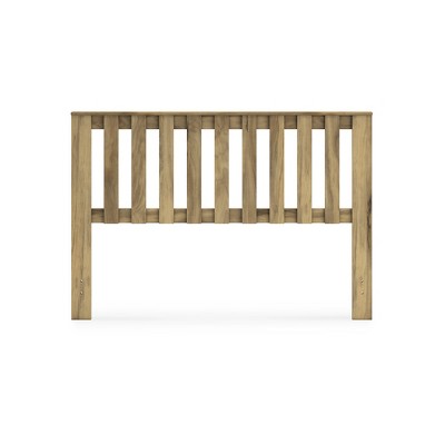 Light Brown Wood Queen Slatted Panel Headboard