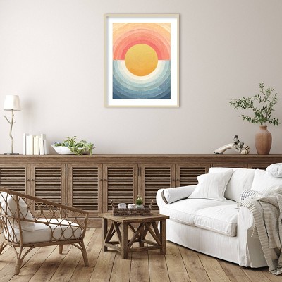 Retro Vibes Abstract Sun Framed Wall Art Print, 33" x 41"