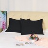 2 Pcs King 1800 Series Soft Brushed Microfiber with Zipper Pillow Case Black - PiccoCasa - 4 of 4