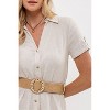 August Sky Women's Spread Collar Front Button Up Belted Midi Shirtdress - 4 of 4