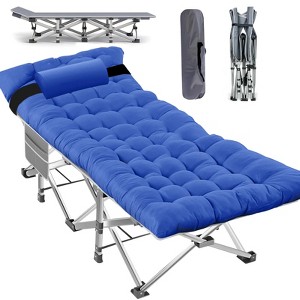Musment Folding Bed Cot with Pillow, 3.3 Inch 2 Sided Mattress, 75"* 28" Folding Sleeping Cot Guest Bed, Folding Camping Cots with Carry Bag - 1 of 4
