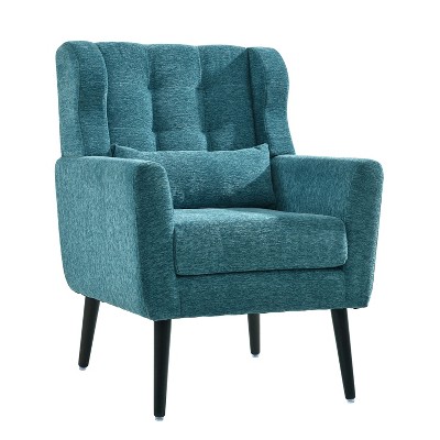 NicBex Comfy Accent Chair Modern Upholstered Chenille Armchair with Wood Legs Soft Lazy Sofa Chair for Bedroom,Living Room
