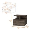 Gulches Nightstand with Superior Top, Two Drawers, and Easy-Move Casters - 4 of 4