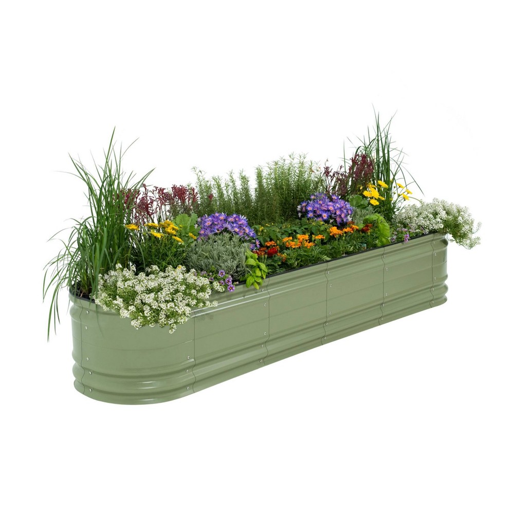 Photos - Flower Pot Vego Garden 9-in-1 Novel Modular Rectangular Metal Outdoor Raised Garden B