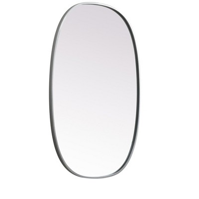 Silver Oval Full Length Metal Frame Bathroom Mirror