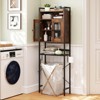Costway Over The Toilet Cabinet Bathroom Toilet Storage Organizer with Double Door Cabinet - 2 of 4