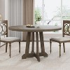 47-Inch Round Farmhouse Dining Table for 4 with Wooden Pedestal Base, Ideal for Kitchen, Dining Room, or Living Room in Your Home. - 4 of 4