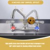 WOWOW Commercial Faucet with 8 in. Swivel Spout, Double Handle Wall Mounted Standard Kitchen Faucet in Brushed Nickel - 4 of 4