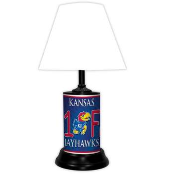 NCAA 18-inch Desk/Table Lamp with Shade, #1 Fan with Team Logo, Kansas Jayhawks