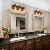 LNC Sabrina 21.3-in 3-Lights Matte Black and Brown Wood Farmhouse Vanity  Lights - 4 of 4
