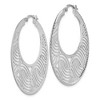 Black Bow Jewelry Polished Cutout Round Hoop Earrings in Silver, 40mm (1 1/2 in) - 2 of 4