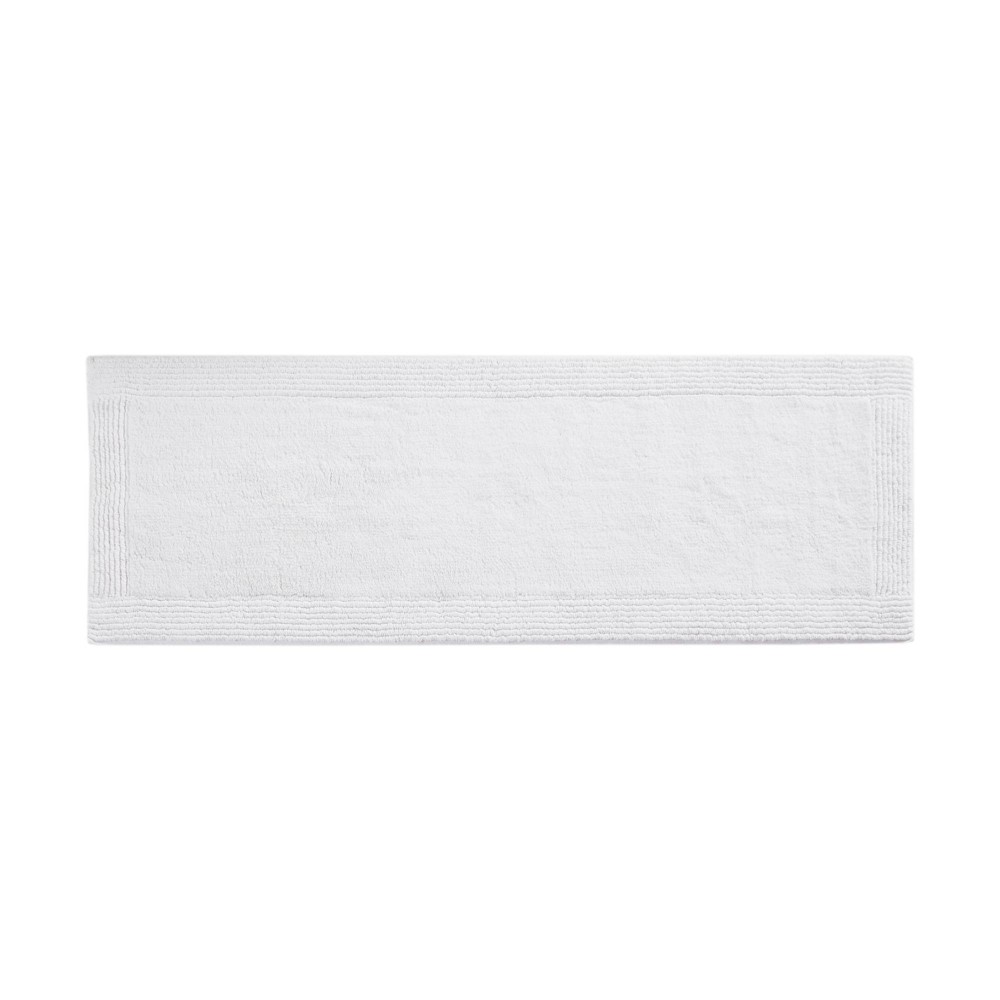 24inx72in Splendor Cotton Tufted Reversible Bath Rug White